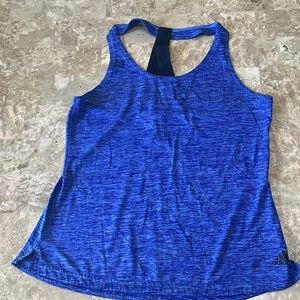Adidas athletic tank top for women. Blue and black size small.